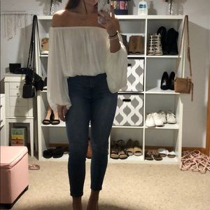Off the shoulder flowy blouse